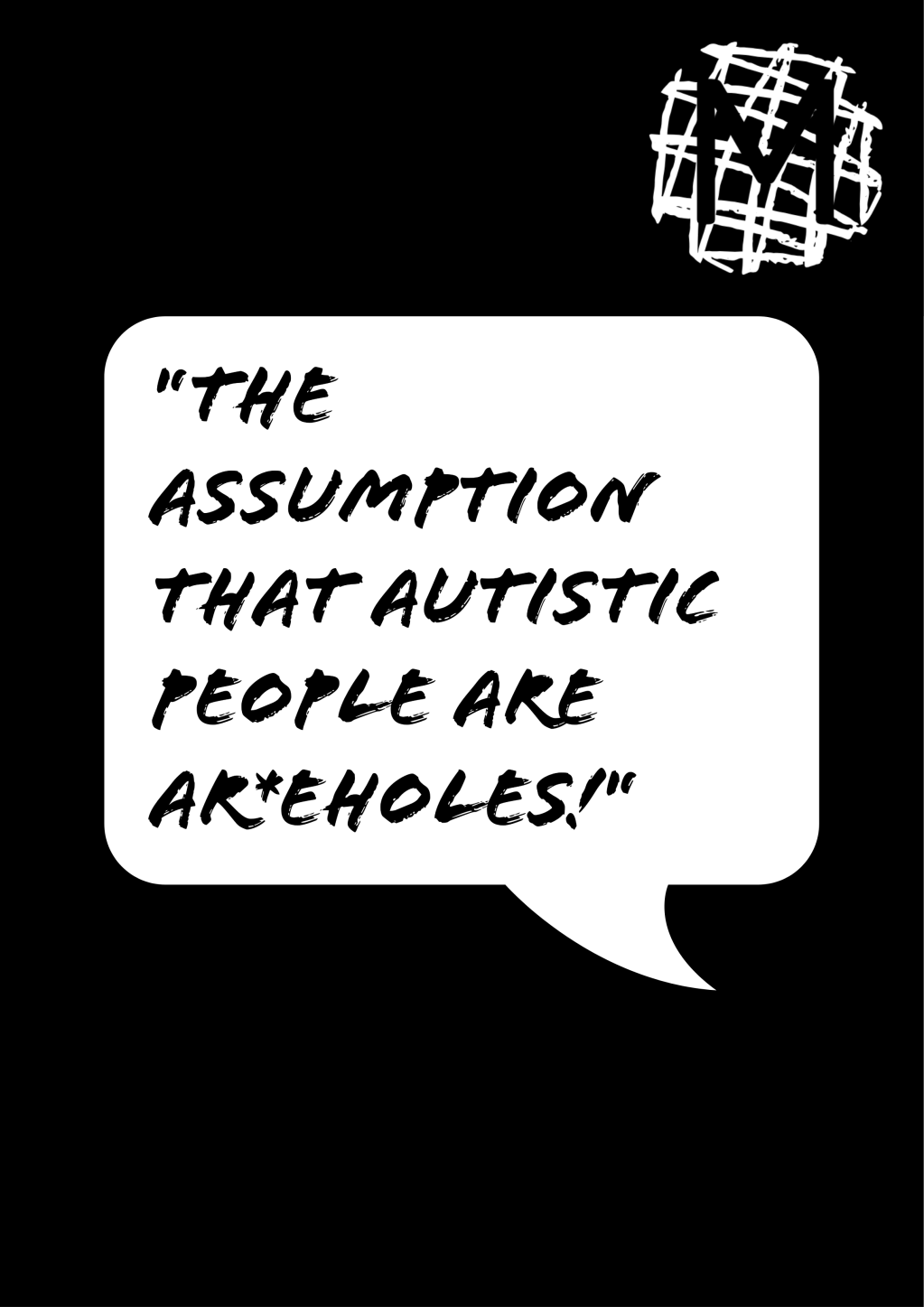 A speech bubble with the title of this blog